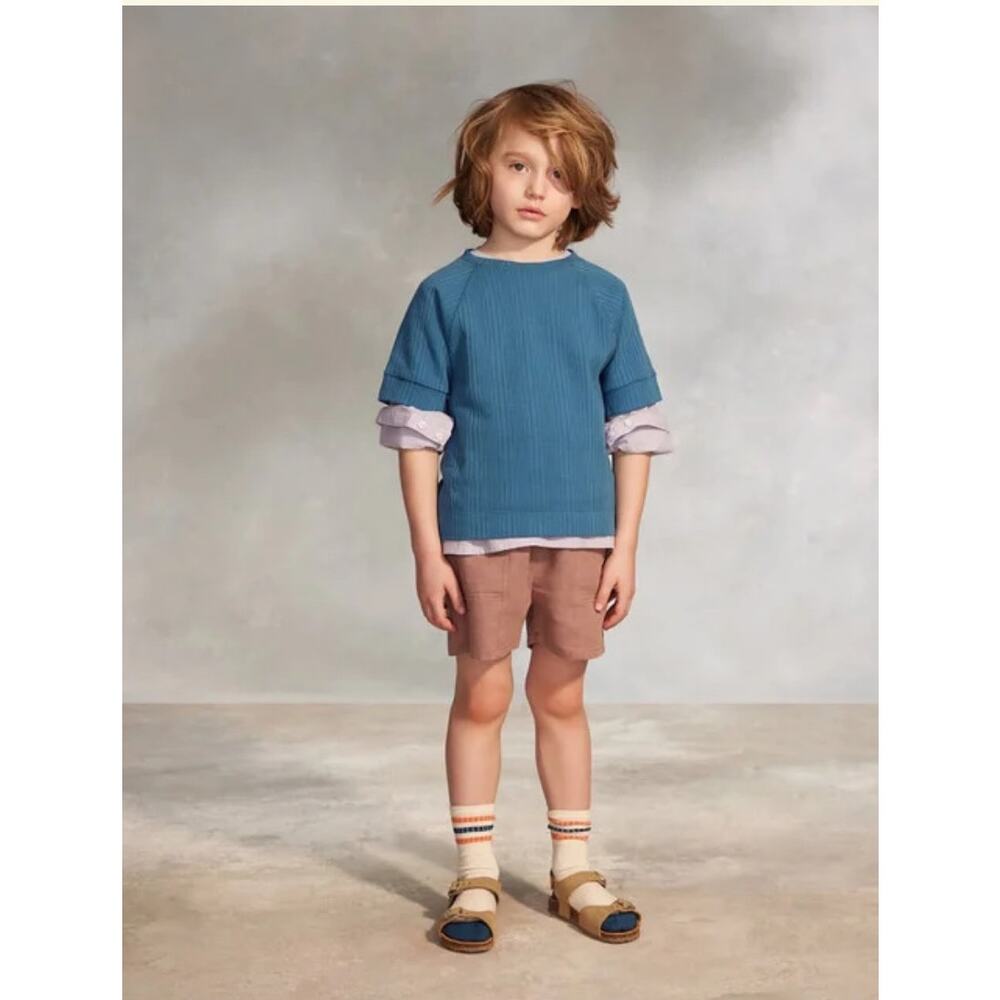 THE SUNDAY COLLECTIVE Ribbed Raglan T-Shirt, Midnight - Picture 2 of 5